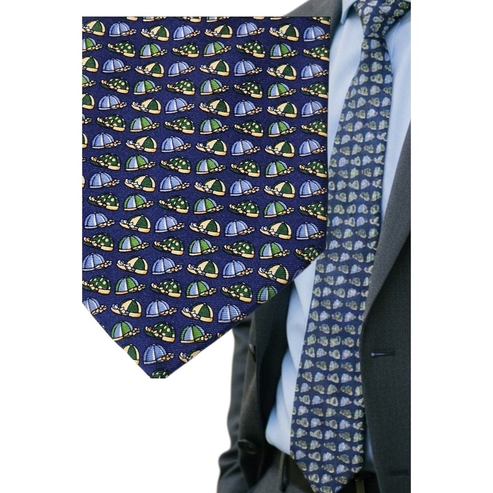 Brooks Brothers Makers Blue Green Cap 3.5'' Necktie Neck Tie Silk Handmade Hat‎